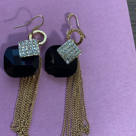 Black and gold fringe earrings* - Picture 6 of 7